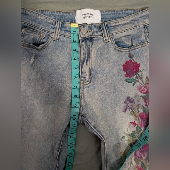 Profound Aesthetic Floral Jeans Slim Fit M30 Light Wash - Picture 7 of 8
